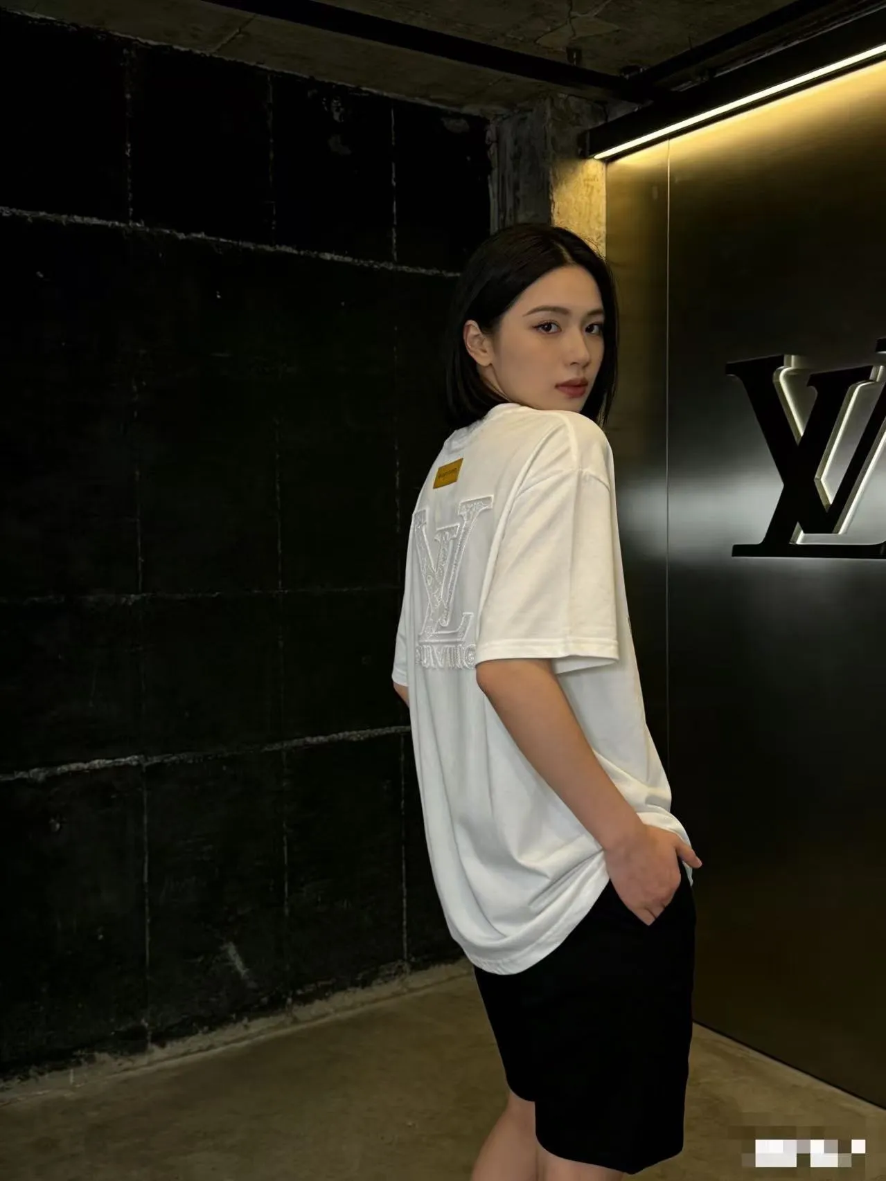 Louis Vuitton/Louis Vuitton chest dark pattern old flower embroidered short sleeves